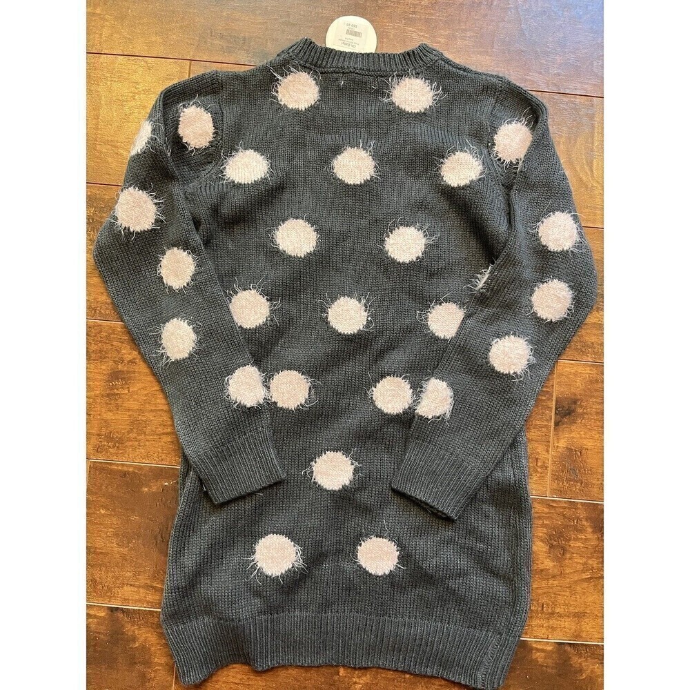 3 Pommes Oh Baby Polka Dot Knit Sweater Grey Girls Size 7-8 - Picture 6 of 6